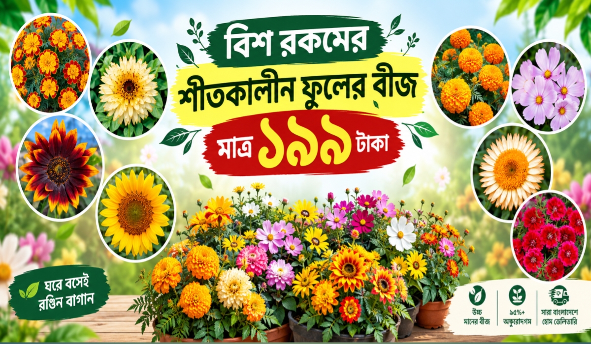 ২০ রকমের শীতকালীন ফুলের বীজের কম্বো